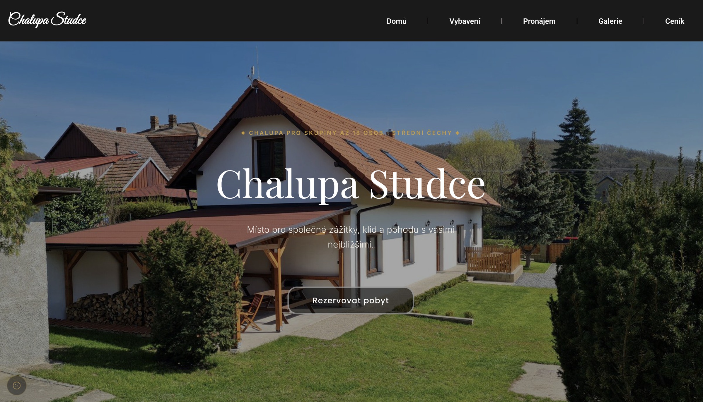 Nový web chalupy Studce po redesignu