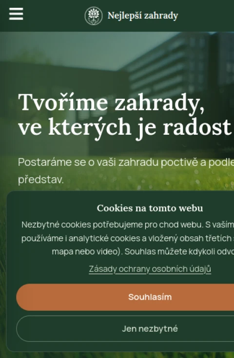 Mobilní verze webu Nejlepší zahrady