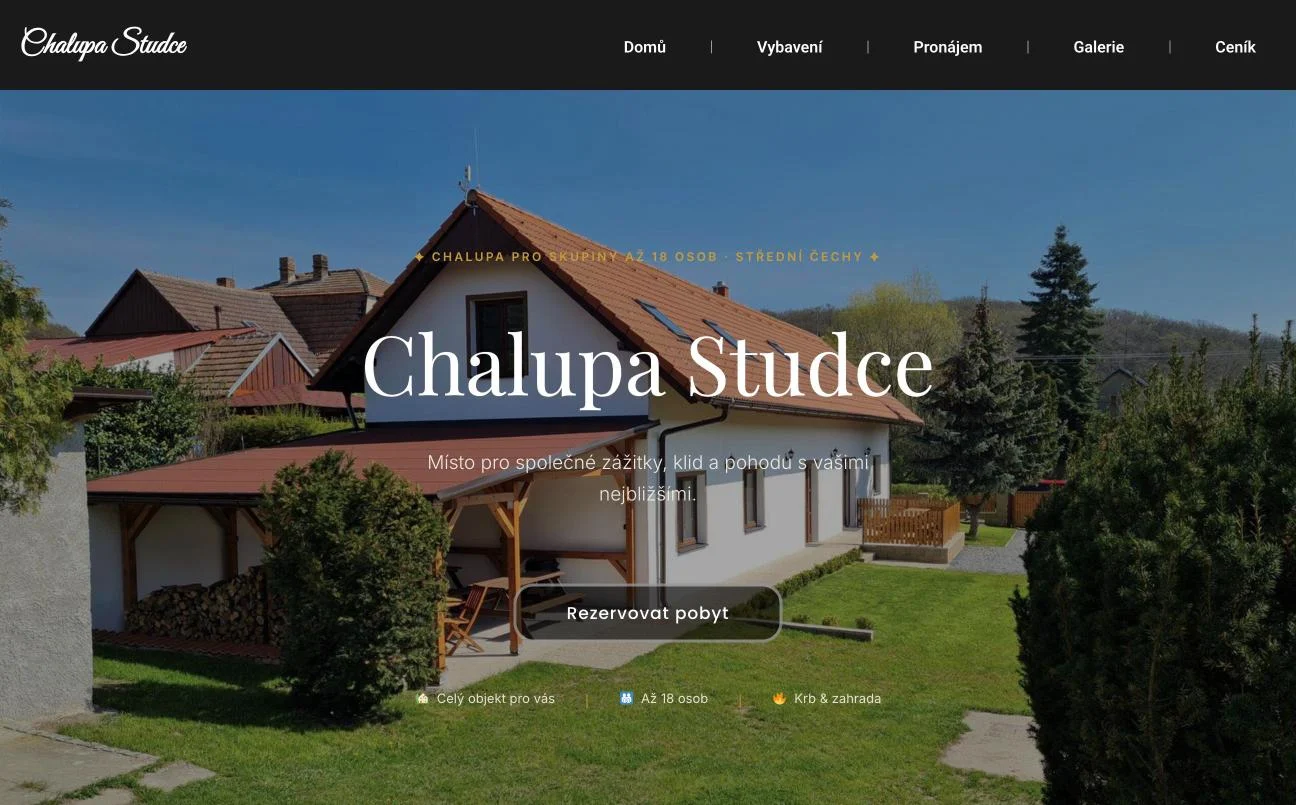 Náhled webu Chalupa Studce