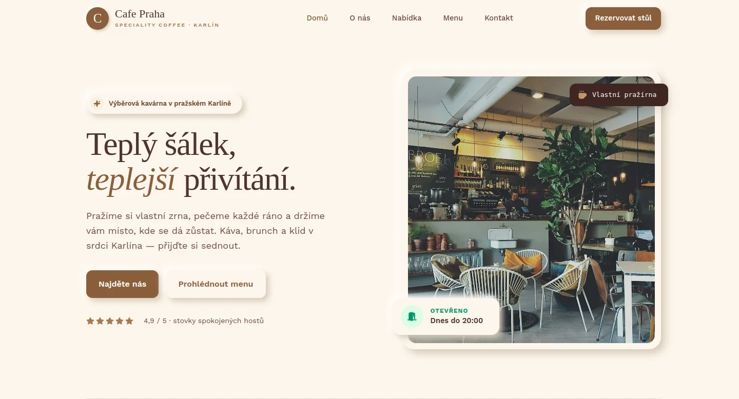 Náhled webu Kavárna Na Rohu