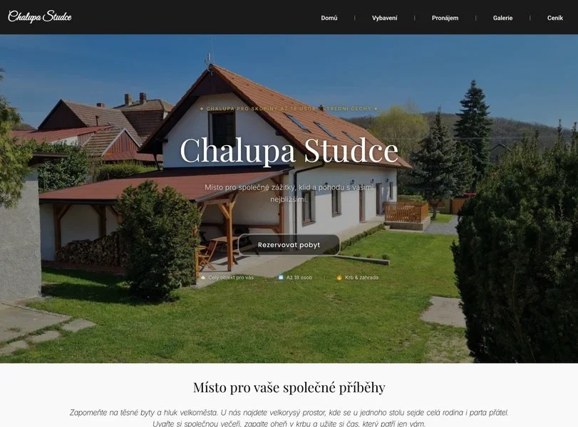 Náhled webu Chalupa Studce