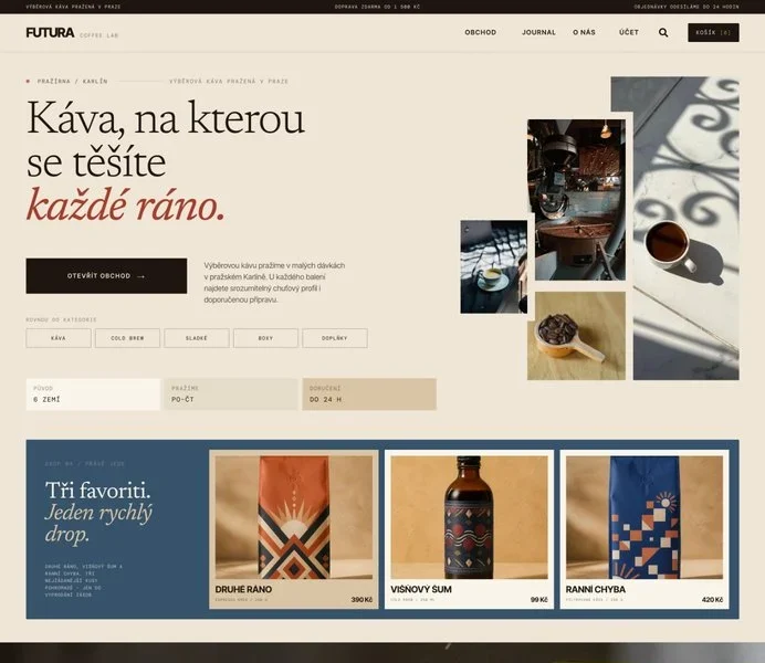 Náhled webu Futura Coffee Lab