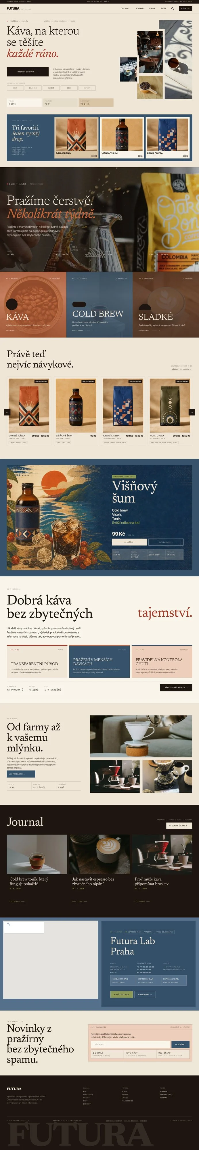 Náhled webu Futura Coffee Lab