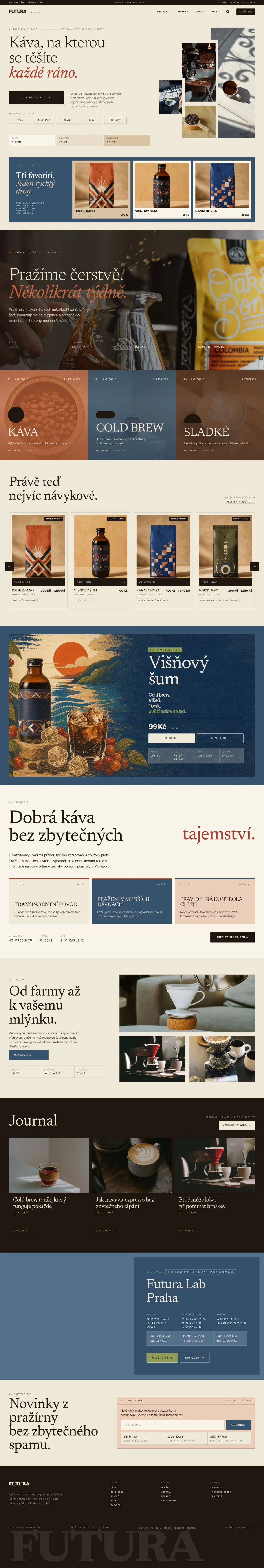 Futura Coffee Lab – náhled webu