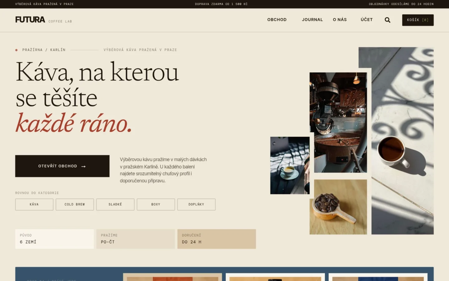 Futura Coffee Lab – náhled webu