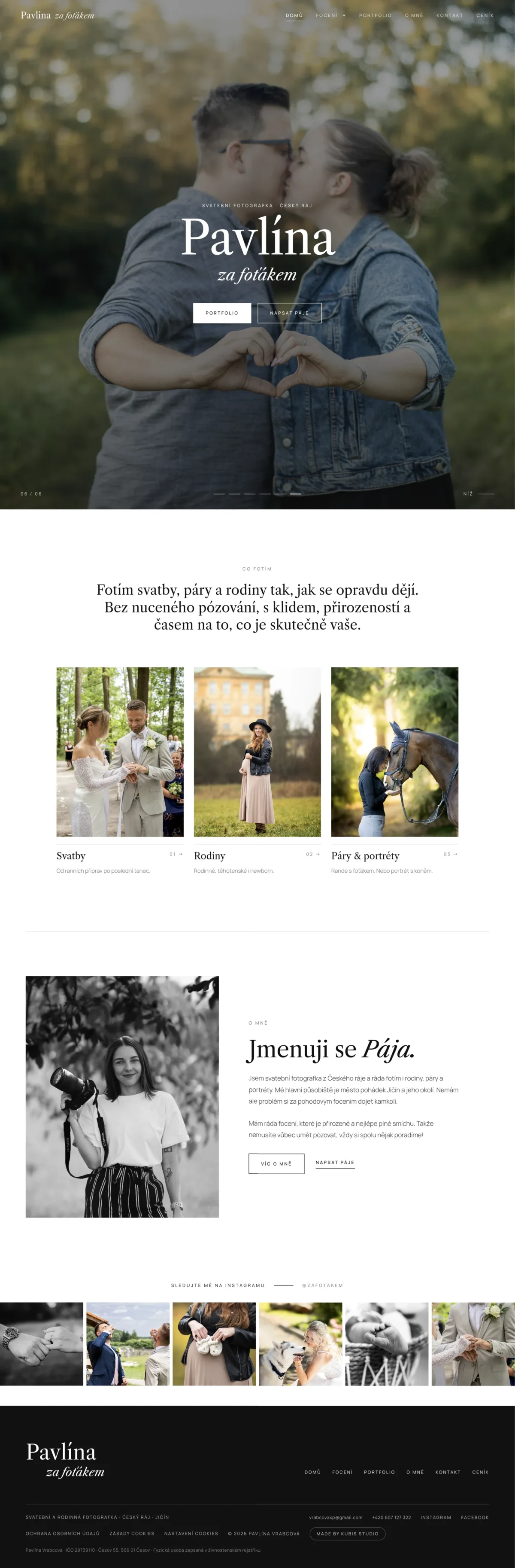 Pavlína za foťákem – náhled celé stránky