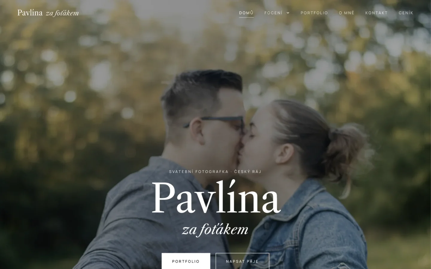 Náhled webu Pavlína za foťákem